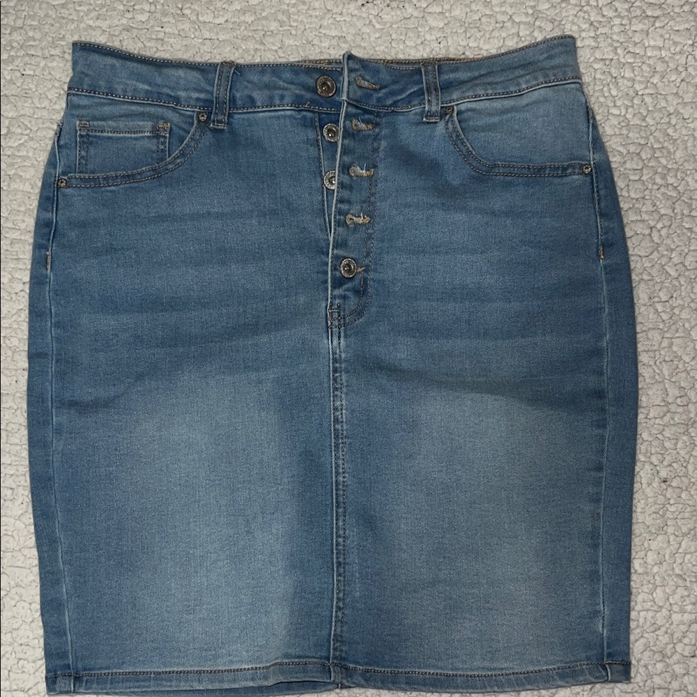 Wax Jean Blue Denim Mini Skirt